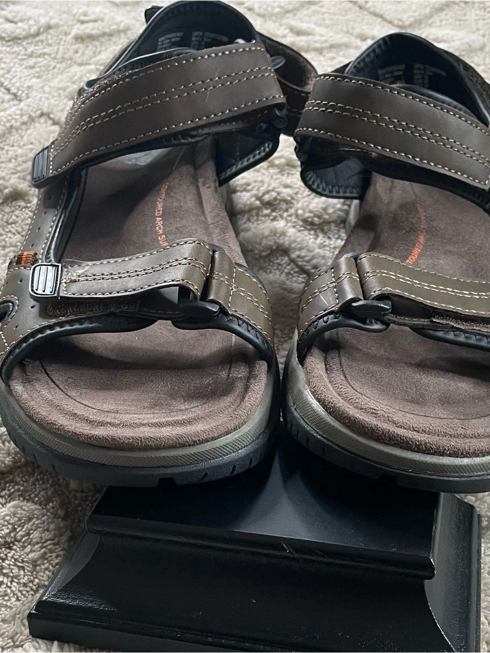 Ozark Trail Men's Brown Adjustable Strap Sandals~ Size 10- Casual Summer